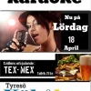 Karaokekväll .---- Nu på Lördag 18/4.
Fri entre - Helakvällen
- kvällens erbjudande: Tex - mex hamburgare tallrik 75 kr.
- Ni som vill äta Bordsbokning ring Tyresö kök å bar.Tel.08-7702815