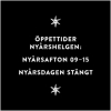 Passa på att komma in och fika eller handla inför nyårsfirandet, vi har öppet 9-15 på nyårsafton. 
        ⭐️ ⭐️ ⭐️ ⭐️ ⭐️ ⭐️ ⭐️ ⭐️ ⭐️ ⭐️
Vill ni komma i kontakt med oss, gör det gärna genom FB-sidan eller ring 08-649 00 57.