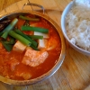 Chige (japansk fiskgryta med tofu och kimchi). Suveränt gott.