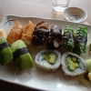 10 bitar vegetarisk sushi för 88 kronor.