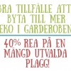 Just nu har vi 40% REA på en mängd plagg för dam, herr och barn samt fair trade smycken och sängkläder! Ingen kod. 

Rabatten gäller t o m imorgon mån 31/8.

https://lotuseco.se/shop/category/host-lagerrensning

Alla våra plagg är certiferat ekologiska. 
