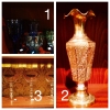 1#  Glas, 30 kr st  2# Vas i mässing, 150 kr  3# Champagneglas, 50 kr st