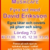 Musikcafé lördag 7/3 med David Eriksson. Välkommen!