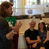 Chris Hughes (a entrepreneurial geek from LA) has been at Foo Café - He have given two interesting talks during his stay in Malmö. We provided tinfoil hats to the audience - just in case.