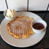 Good morning! Pop in and try our Waffles with Jam & Whipped Cream.