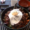 Väl tilltagen och klart godkänd Bibimbap för 80 kr!