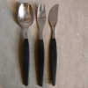 Folke Aarström for Gense, Sweden ¨Focus de Lux¨. Cutlery in matt polished steel and nylon handles. 125 SEK/ each.