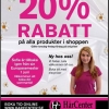 Vårshopping! 20% Rabatt på alla produkter i shoppen.
Gäller torsdag-fredag-lördag på ord.priser. Välkomna in!