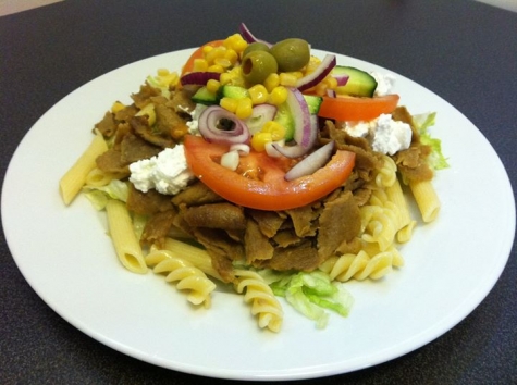  » Pasterian » pasta sallad med kebab